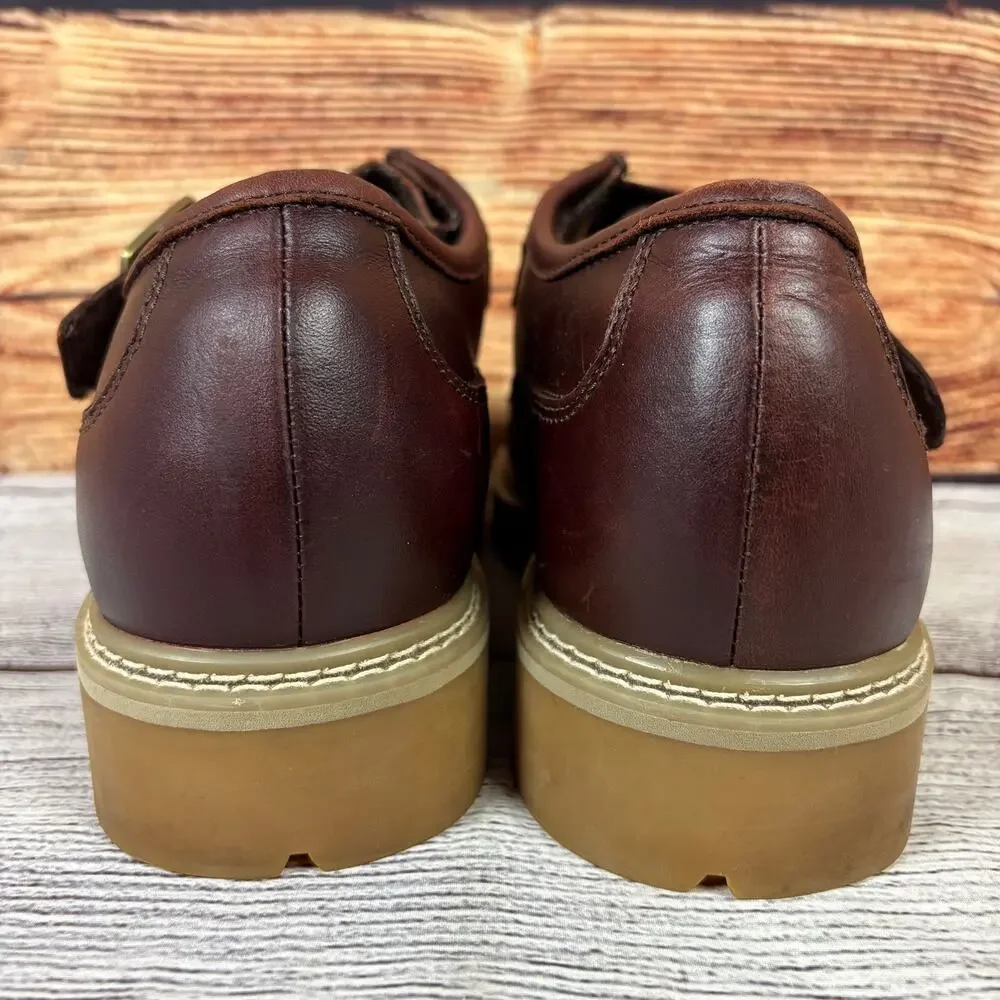 Vintage Y2k Lugz New York Brown Leather Platform Low Top Boots